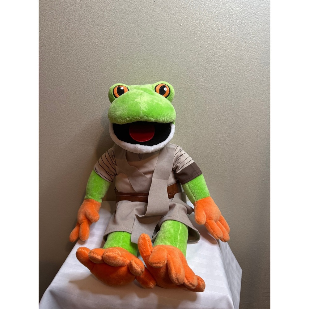 Build-A-Bear Star Wars Jedi Frog Plush Green Orange 18 inch Stuffed Animal Toy